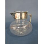A Victorian Hamilton & Co Calcutta silver mounted wine/water decanter, hallmarked London 1886, maker