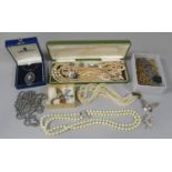 Collection of costume jewellery to include a boxed silver Wedgwood Jasperware pendant necklace,