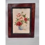 Embroidery of a vase and bouquet of flowers, possibly Chinese, 35 x 50 cm, framed