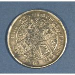 Victorian 1885 gothic florin - small trefoils