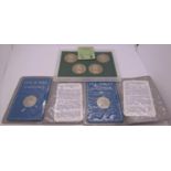 Collection of proof & brilliant uncirculated coinage - 1983 one pound pieces Isle of Man £5 coin,