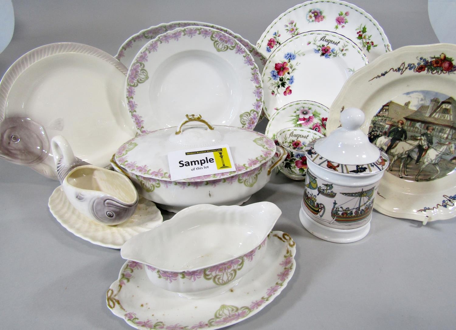 A collection of twelve Royal Albert - Flowers of the Month series tea cups and saucers, with various