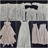 Collection of late 19th/ early 20th century textiles including an Ayrshire type baby gown