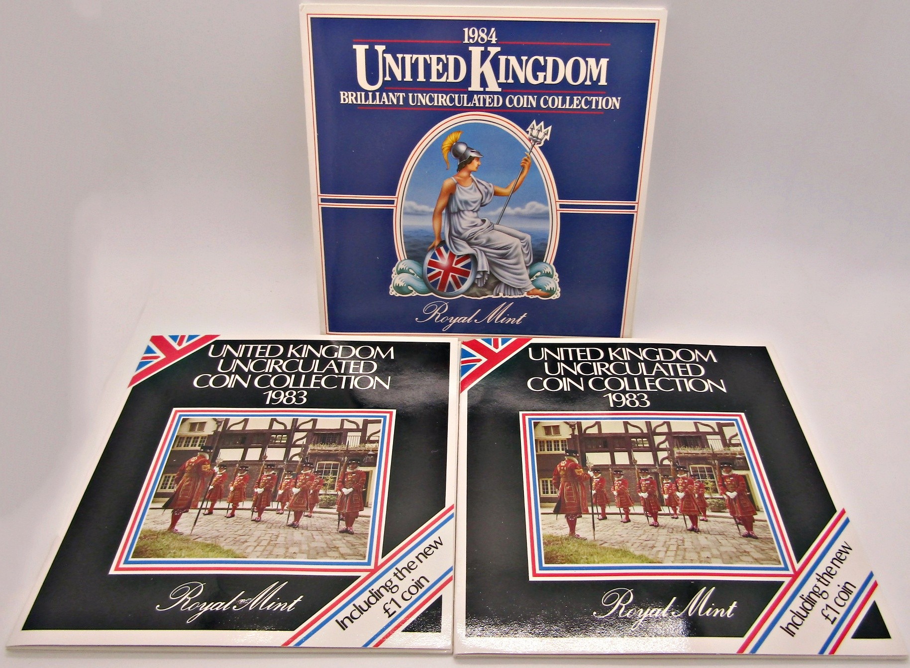 UK Brilliant uncirculated coin collections - 1982 x 2, 1983 x 3, 1984, 1985, 1986, 1987 - £1 - ½p - Image 3 of 3