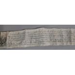 A Victorian parchment deed bestowing The Freedom of London on John Hinksman in 1840 with original