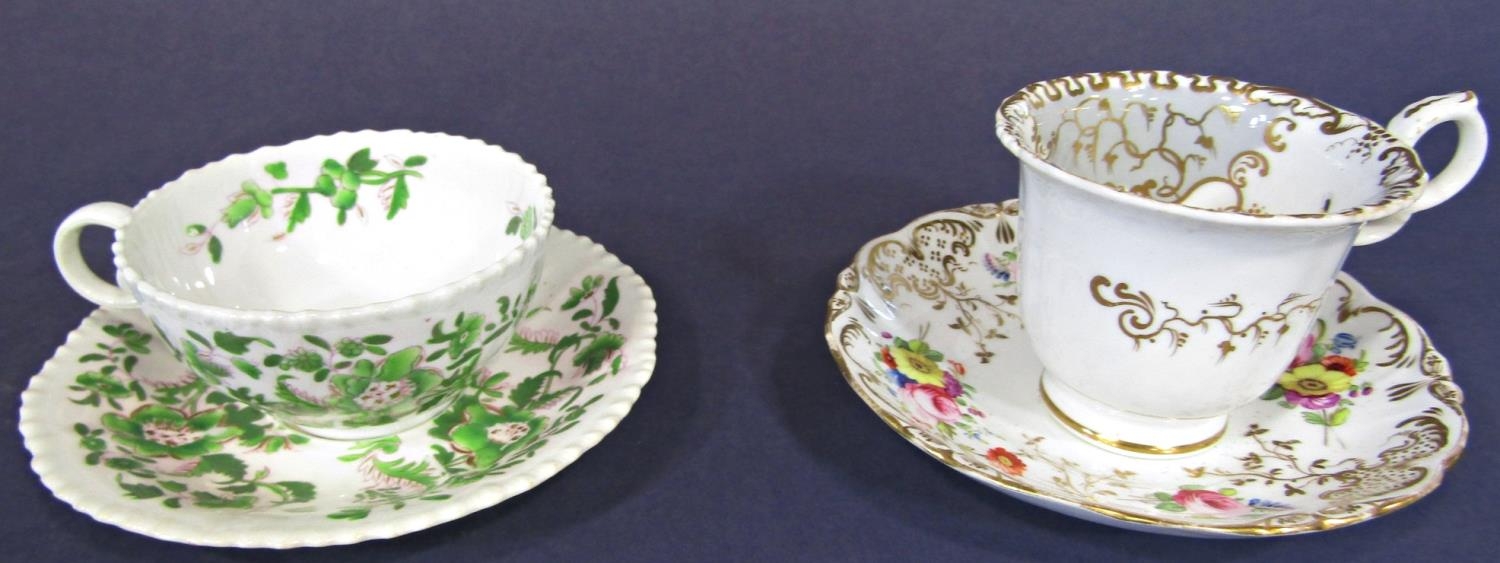 A collection of ten 19th century cabinet cups and saucers by various makers - Image 2 of 7