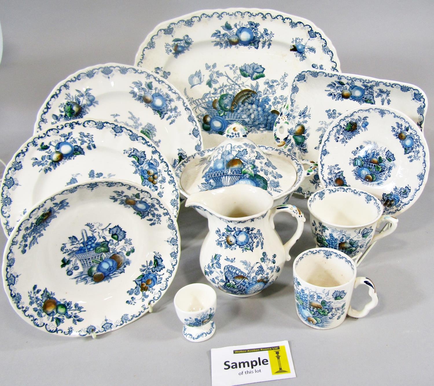 A collection of Masons Fruit Basket patterned dinner and tea wares, plates, tureens, cups and