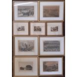 Nine framed prints to include: George Baxter (1804-1867), three licensee prints, Joseph Kronheim