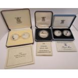 A collection of ten Silver Proof coins - 1989 Piedfort two coin set 2011, Wireless Bridges of the