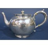 A Victorian silver teapot, London 1891 by Horace Woodward & Co, 17.9oz approx