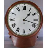 A dial clock in a teak wood case, with fusee movement, the dial later marked GPO