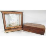 A mahogany cased chemist scale (as found) a rosewood writing slope, (as found).