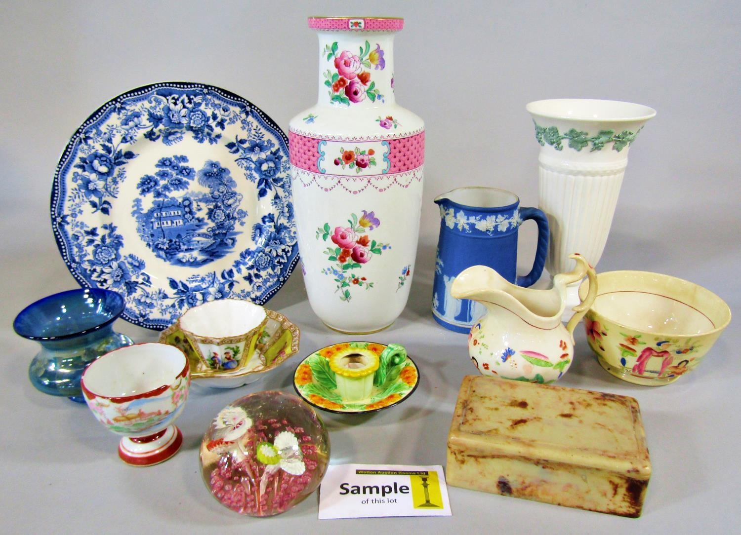 A collection of miscellaneous English and continental cups, saucers, plates, vase, etc (two boxes) - Image 2 of 4