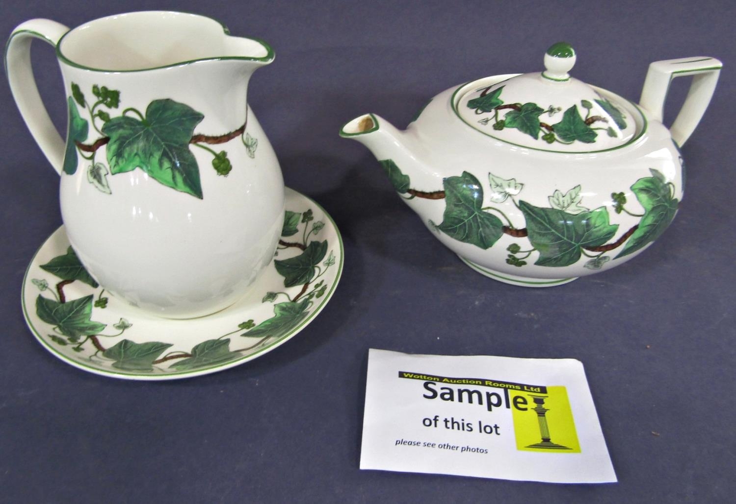 A collection of 19th century Wedgwood ceramics to include a Napoleon Ivy pattern teapot, milk jug - Image 3 of 4