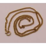 Antique 15ct chain necklace, maker 'M&M', 8.1g