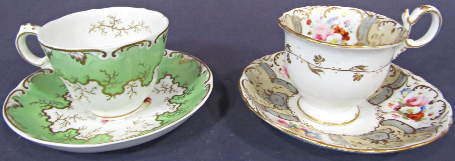 A collection of ten 19th century cabinet cups and saucers by various makers - Image 3 of 7
