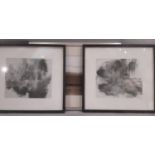 Four framed works to include: Nicky Basford, 'Reclining Nude, Back View', charcoal and acrylic on