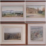 Cedric J. Kennedy (1898-1968) - Four watercolours on paper to include: 'Borgo alla Collina'