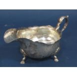 An early 19th century silver sauce boat, London 1809, makers mark rubbed, 4.8oz approx
