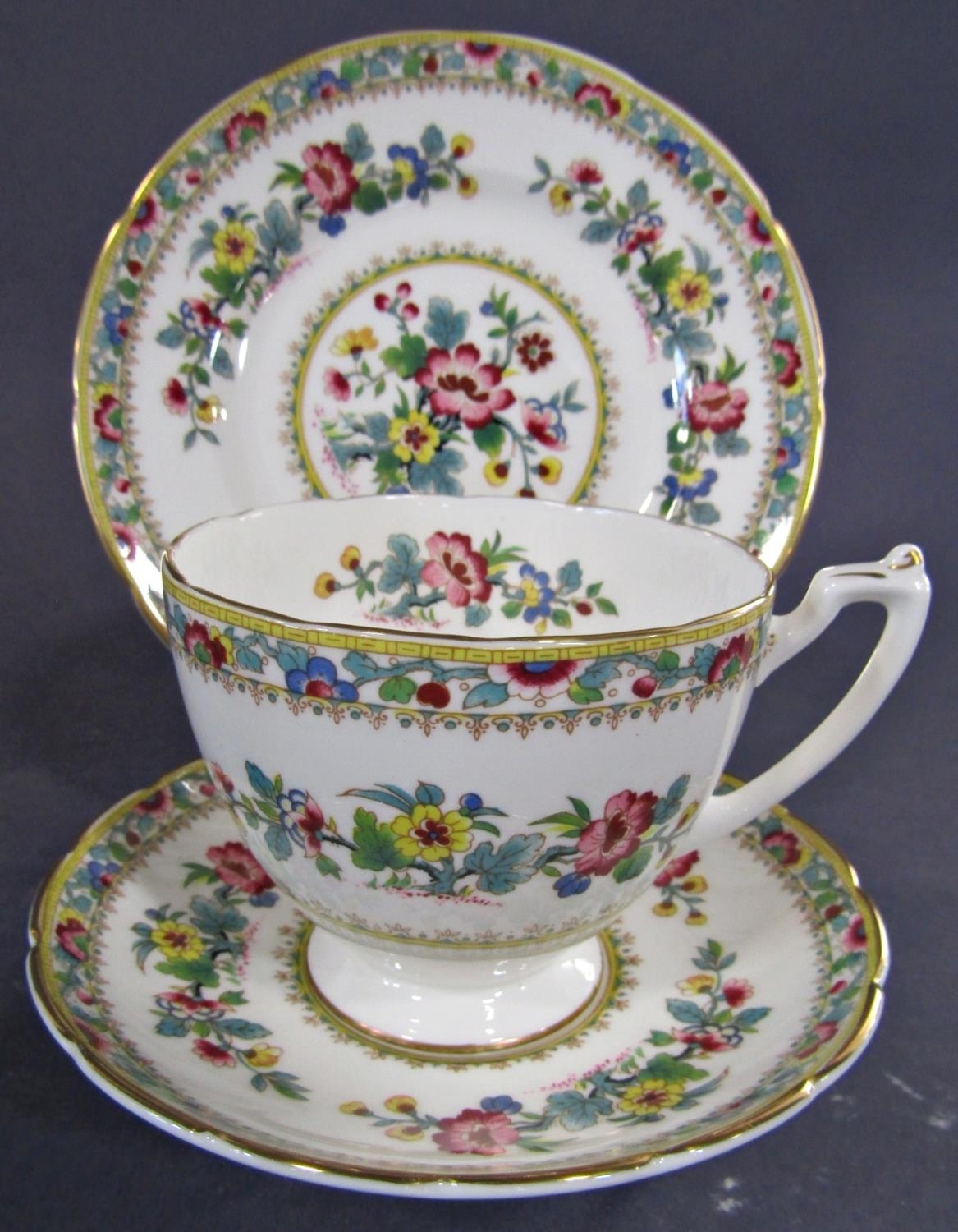 A collection of Coalport Ming Rose tea wares comprising teapot, milk jug, cream jug, sugar bowl, six - Image 2 of 2