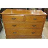 A good quality late Victorian oak dressing chest of two short over two long graduated drawers set on