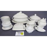 A collection of white porcelain dinner and tablewares comprising Villeroy and Boch Diamant large
