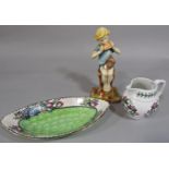 Worcester Group - Peter Pan, modelled by F G Doughty, 3011, together with an oval Maling ware dish