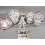 A large quantity of miscellaneous 19th century cups and saucers, various makers including Derby,