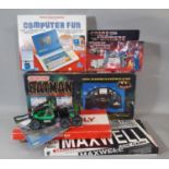 Vintage games collection including electronic game 'Batman'by Grandstand, Transformers 'City