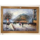 P. Sanchez - Paris scene, oil on canvas, signed lower right, 61 x 92 cm, framed