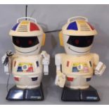 2 large vintage remote control Scooter 2000 robots, one has a controller, untested, for display