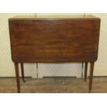 Georgian mahogany drop-leaf occasional table of narrow proportions, the single drop-leaf with