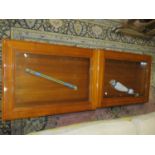 A pair of good quality modern bespoke made rectangular hardwood vitrines, with glass lids, 85cm x