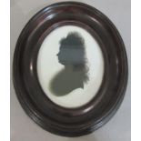 Silhouette portrait of a lady on plaster (c.1790), 8 x 6.5 cm, in oval frame