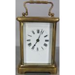 A 19th century French carriage clock with eight day time piece