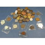 A quantity of English coinage, Victorian to QEII bronze and nickel silver half penny to crowns 2.3kg