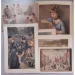 A portfolio of fifteen 20th century unmounted prints to include: Renoir, William Russel-Flint,