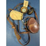 WWI military compass by S Mordan & Co 4367, dated 1918, with original instructions and leather
