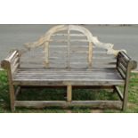 A Lutyens style three seat garden bench 164 cm wide