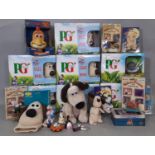A collection of Wallace & Gromit / Aardman merchandise including 5 PG Tips packs with Gromit thermal