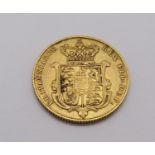 Shield back sovereign dated 1826
