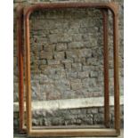 A pair of antique mahogany frames with moulded arched slips, 95cm high x 137cm wide