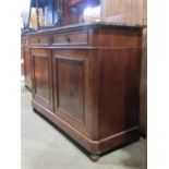 A pair of substantial 19th century mahogany buffets/side cupboards, each enclosed by a pair of