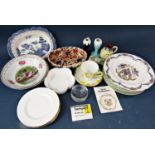 Booths Real Old Willow china wares comprising three dinner plates, five soup or dessert dishes, an