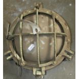 A reclaimed cast metal porthole, labelled Nahiln Project (luxury Steam Yacht) 30cm diameter max