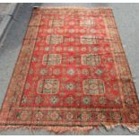 A machine made Wilton type carpet with two rows of elephant foot gul, 206cm x 140cm approx