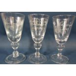 A limited edition set of The Caithness Engraving Christmas Goblet spanning the years 1975 - 1986