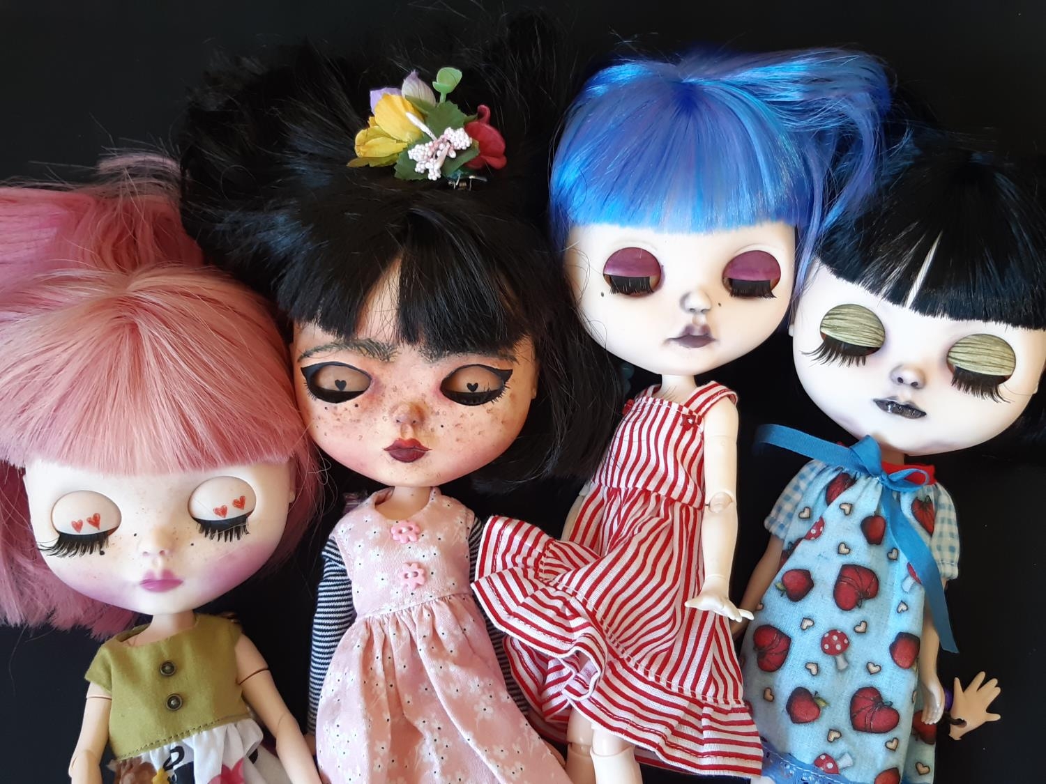 Four dolls in the style of Blythe 'Neo' dolls, customised by 'Blythe Obsession', with colour - Bild 6 aus 7