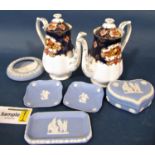 A collection of Fieldings Crown Devon wares comprising two graduated jugs, teapot, jardinière,