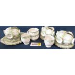 A collection of Royal Albert Lynton pattern tea wares comprising twelve cups, eleven saucers, twelve